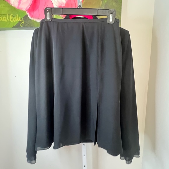 Tahari Black Jacket with Chiffon & Skirt Set Size 6 - Picture 2 of 16